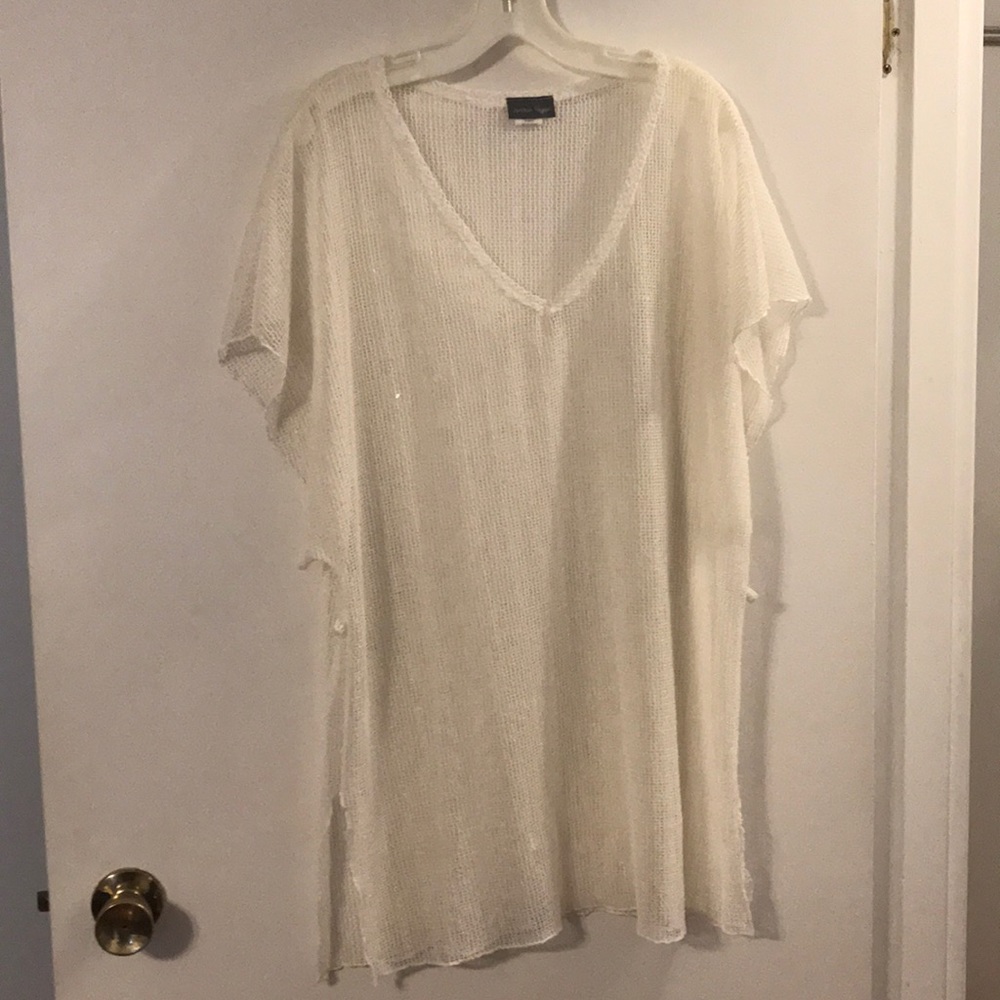 Jordan Taylor cream mesh swimsuit coverup